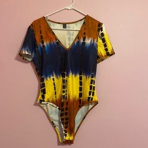 Yellow blue bodysuit